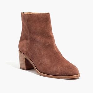MADEWELL The Pauline Boot in Suede Brown Booties Size 8